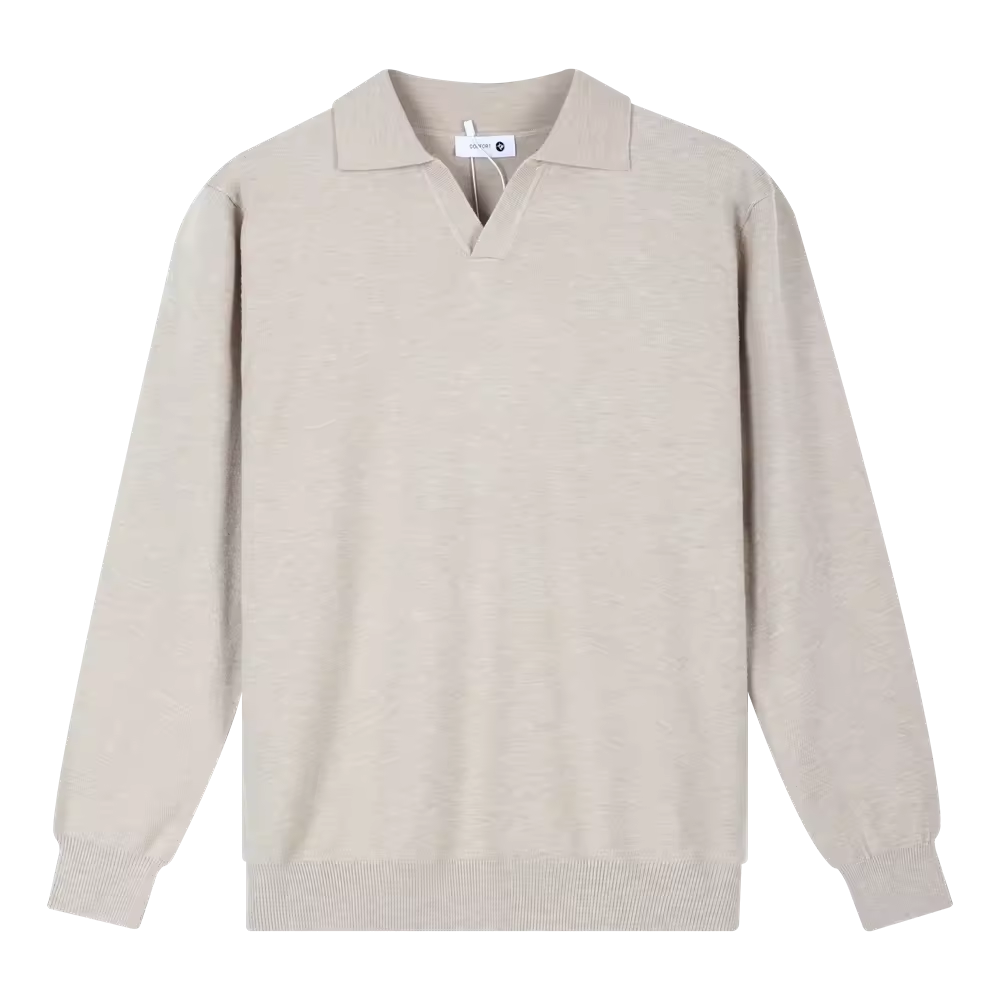 New Casual Wrinkle-Resistant V-neck Knitted Sweater Polo Pullover