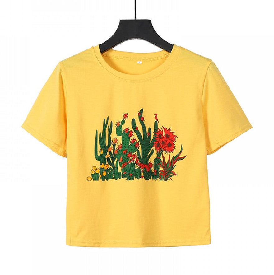 Women's Short-Sleeve Printed Crew-Neck T-Shirt