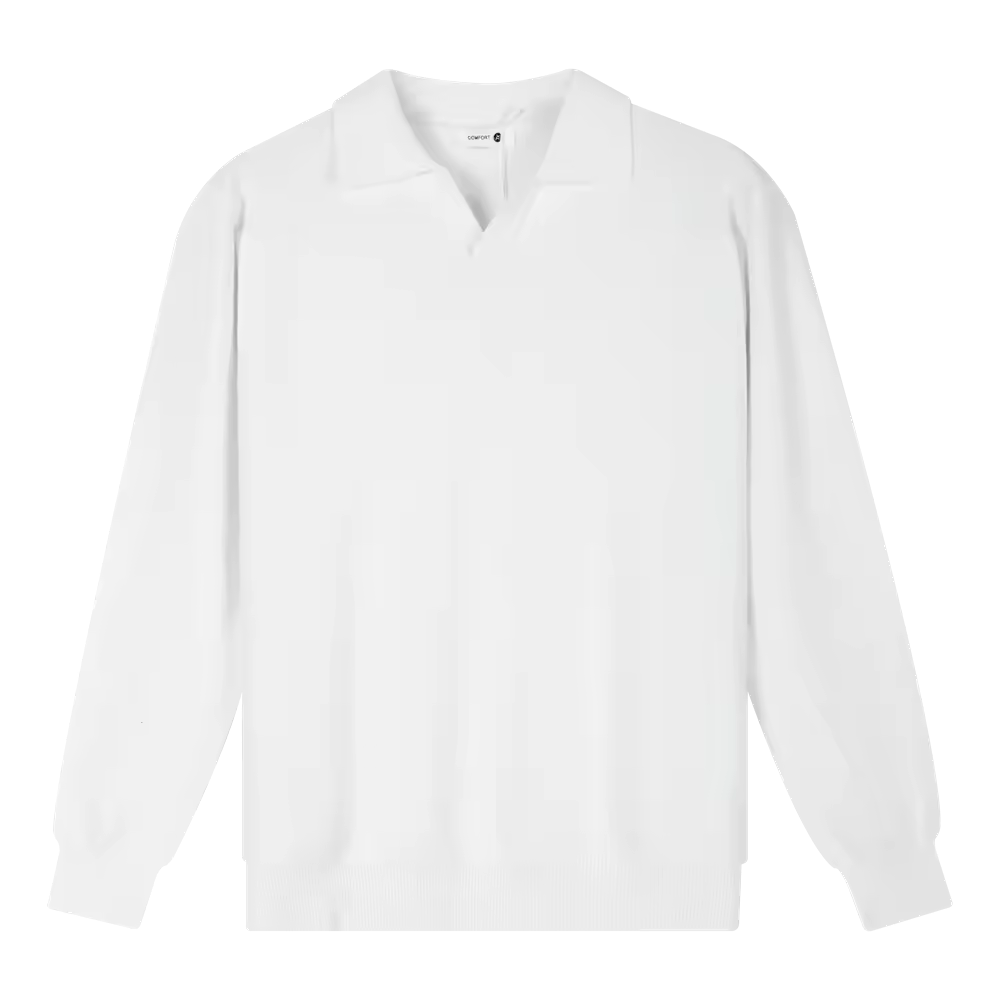 New Casual Wrinkle-Resistant V-neck Knitted Sweater Polo Pullover