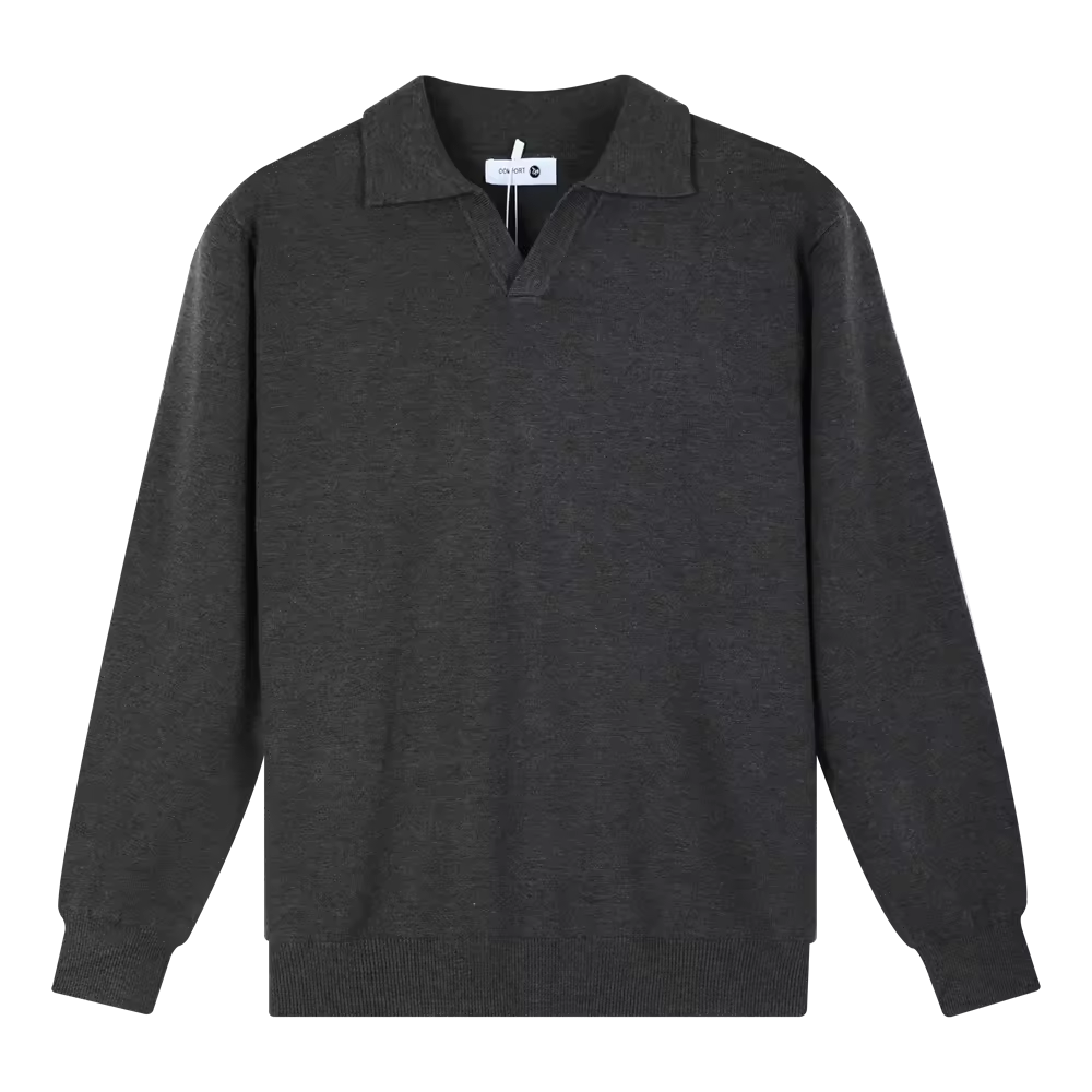 New Casual Wrinkle-Resistant V-neck Knitted Sweater Polo Pullover