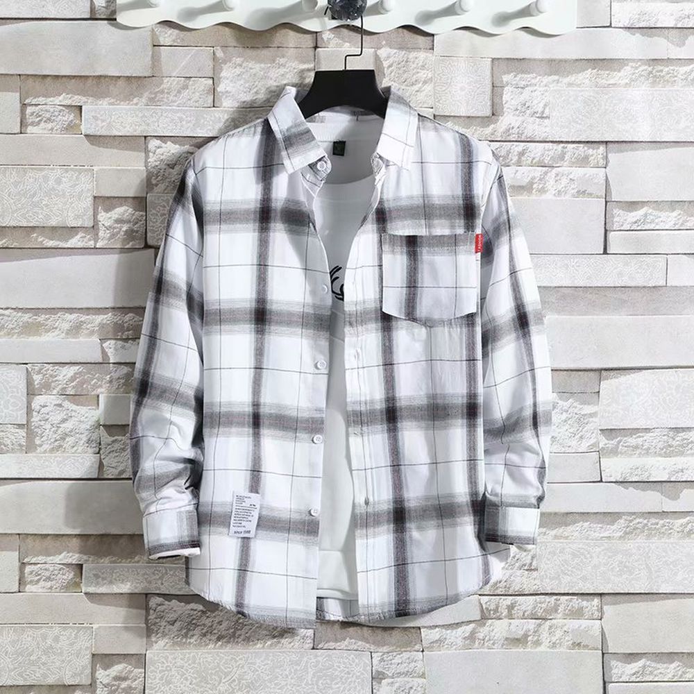 Men's Loose-Fit Casual Plaid Shirt