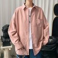 Men's Loose Solid Color Long Sleeve Shirt