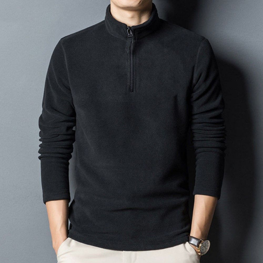 Men's Stand-Collar Half-Zip Fleece Sweatshirt