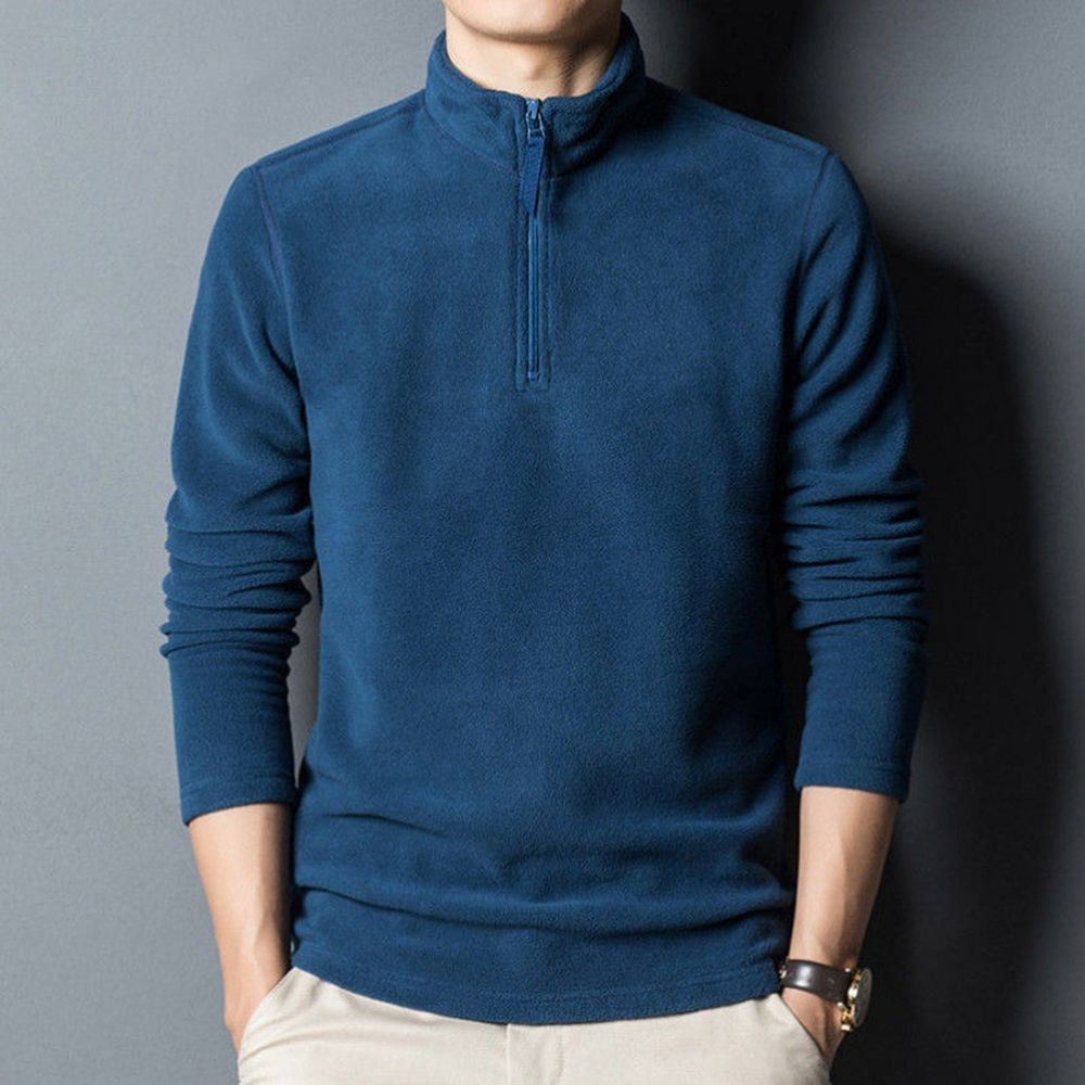 Men's Stand-Collar Half-Zip Fleece Sweatshirt